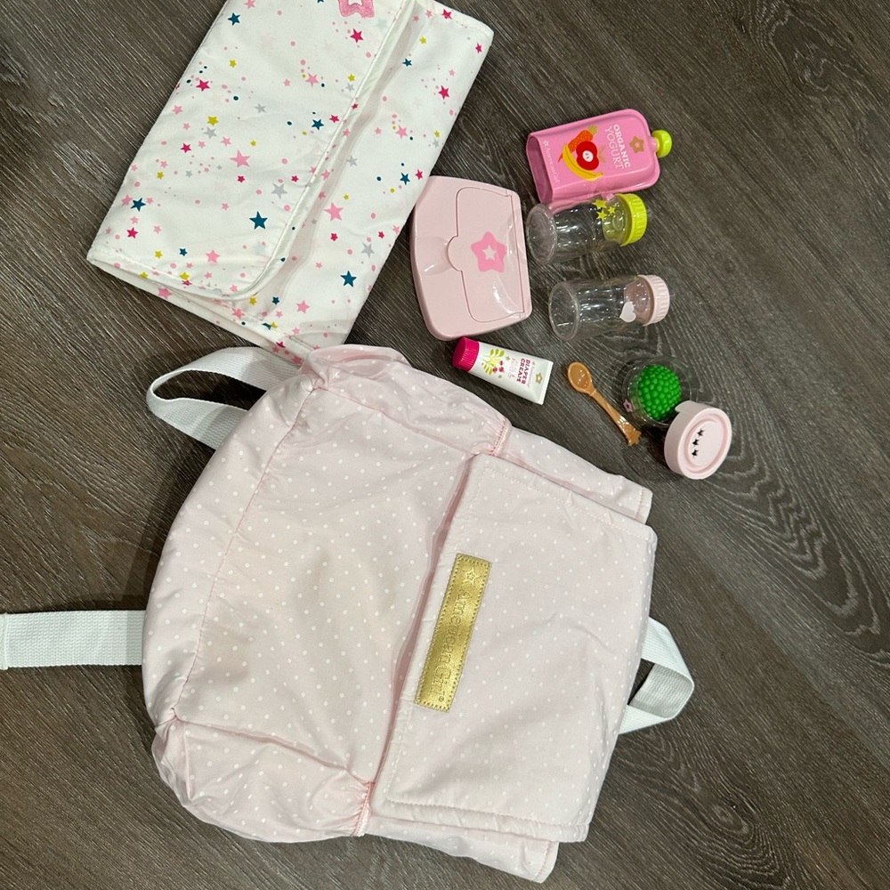 American Girl Pink and White Doll set